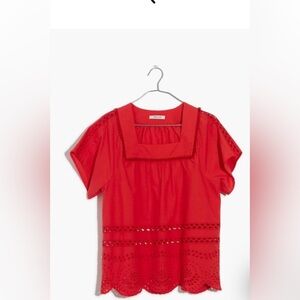 Madewell Cotton Eyelet Angelica Top NWOT Size XS 100% Cotton